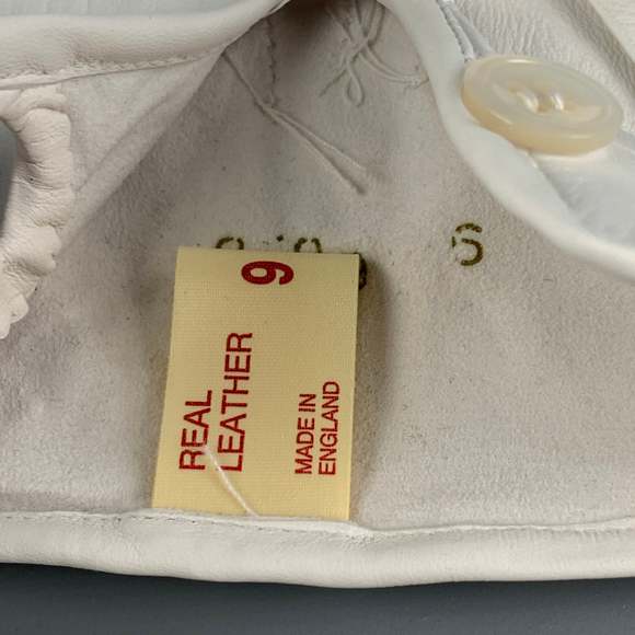 BUDD Size 9 White Leather Gloves - Picture 3 of 4